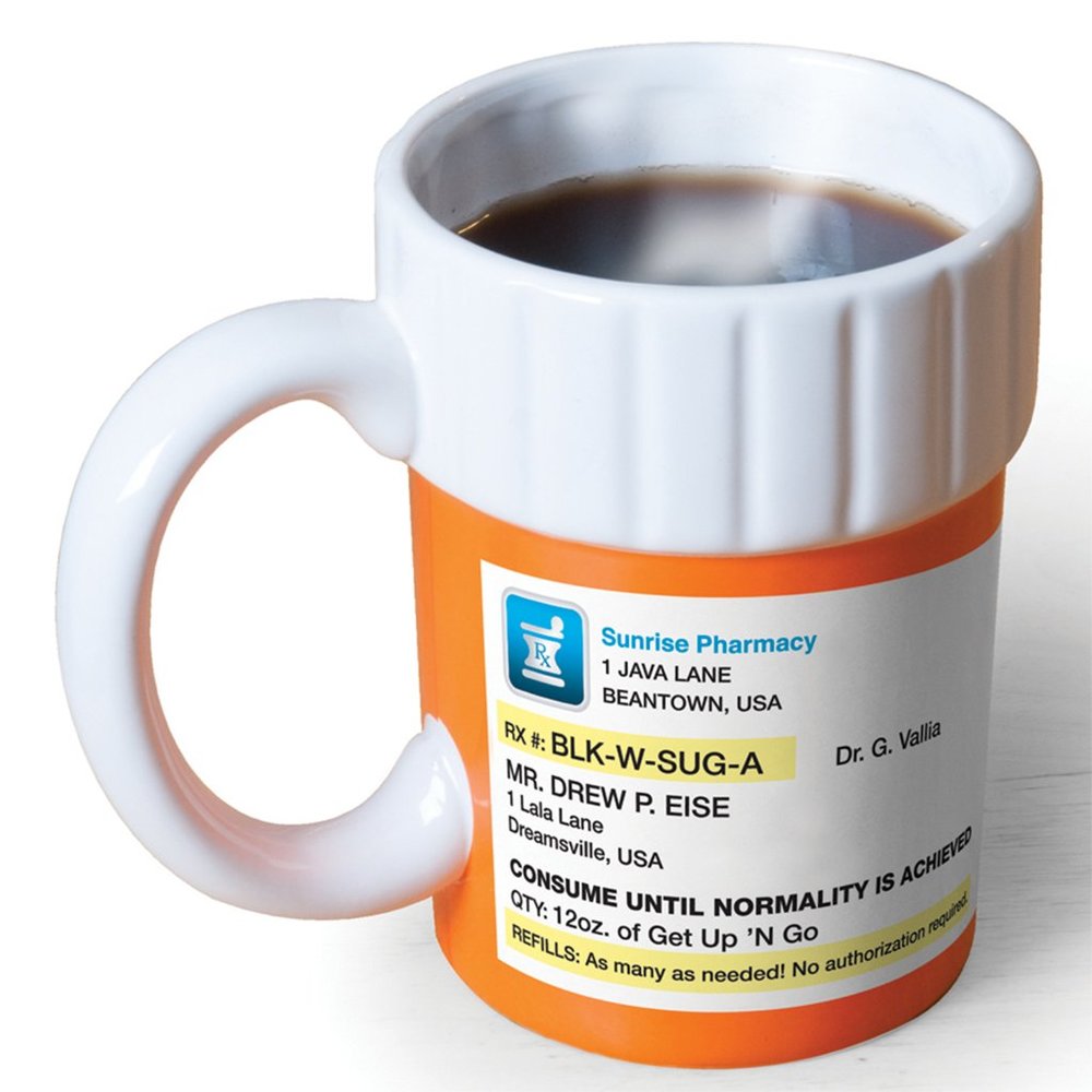 Prescription Coffee Mug, Funny Gag Gift - 12 Ounce Coffee,Tea Drinks Cup